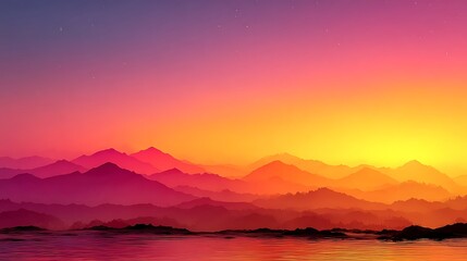Bright orange horizon with colorful sunset glow high resolution wallpaper