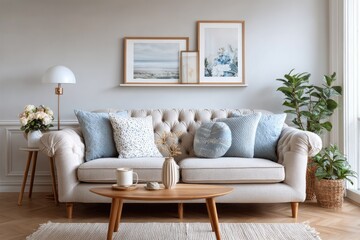 Elegant living room design modern home interior decor cozy atmosphere stylish view tranquil concept for relaxation