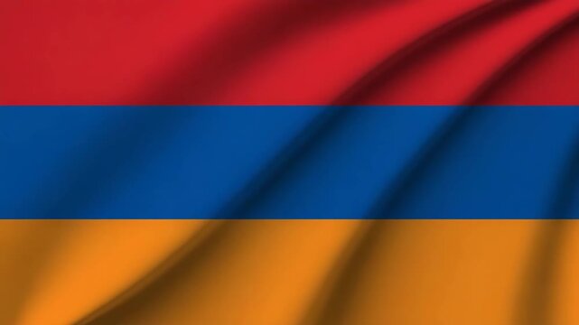 Close up of the armenian flag waving