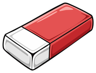 Red and White Rubber Eraser for Correcting Mistakes Artwork