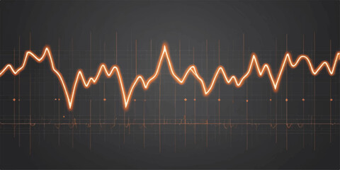 Naklejka premium A vibrant green line on a hospital monitor shows a healthy heartbeat