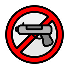 No Weapon Vector Filled Icon Design