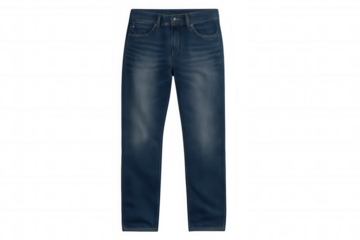 Classic blue jeans isolated on a transparent background, perfect for fashion mockups, e-commerce, or any design project