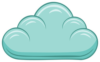 Fototapeta premium Puffy cartoon cloud illustration with a glossy and bubbly design