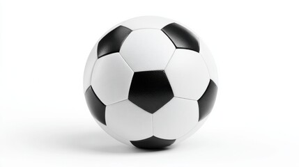 Fototapeta premium Soccer Ball Isolated on Clean White Background Symbolizing Sports Competition Team Spirit and Energetic Playfulness in Outdoor Activities and Games