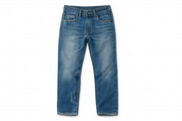 Classic blue jeans isolated on a transparent background, perfect for fashion mockups or e-commerce projects