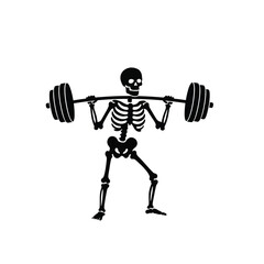 Skeleton lifting barbell icon weightlifting fitness