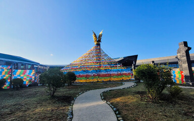 Tibetan prayer flags arch