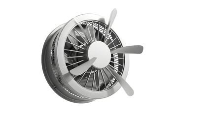 Close up of a jet engine isolated on transparent background, front view © Aksar