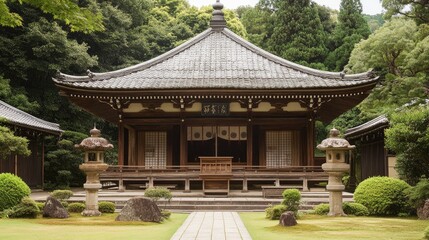 Fototapeta premium Serene Japanese Temple Architecture
