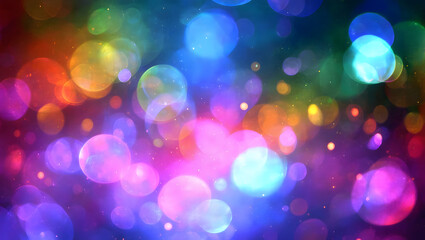 Obraz premium Vibrant Rainbow Bokeh Effect