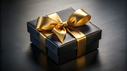 Elegant gift box with golden ribbon