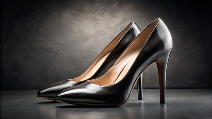Pair of black high heel shoes
