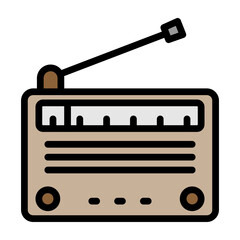 Old Radio Vector Filled Icon Design