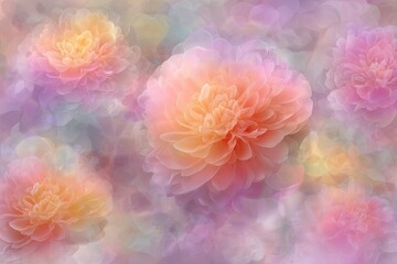 Delicate, pastel-colored flowers in a dreamy, ethereal arrangement.