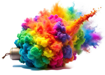 Colorful ash Bomb Stock Image In White Background