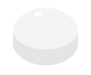 丸い形の白い錠剤のイラスト- 医療用の薬やサプリメント、違法ドラッグなどのシンプルなタブレットの素材