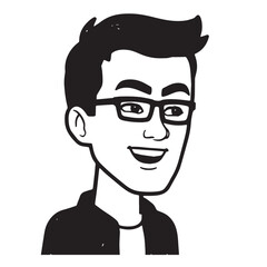 A Handsome Man Silhouette Black and White Vector Image Illustration for Modern Art and Digital Design