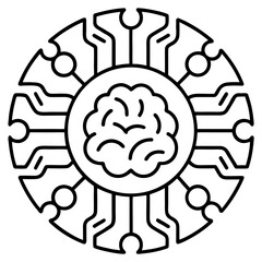 Meditating Mindful Virus Icon