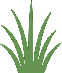 Simple Flat Green Grass Blades Cluster Graphic Element Illustration