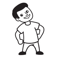 A Handsome Man Silhouette Black and White Vector Image Illustration for Modern Art and Digital Design