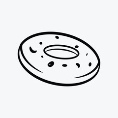 Donut Dessert Doodle Vector Icon