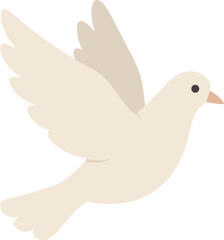 Simple Flat Style Flying Dove Bird of Peace Icon Graphic