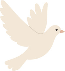 Simple Flat Style Flying Dove Illustration Symbol of Peace Sign
