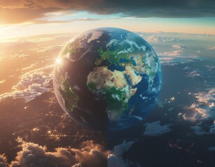 Sunrise Over Planet Earth from Space