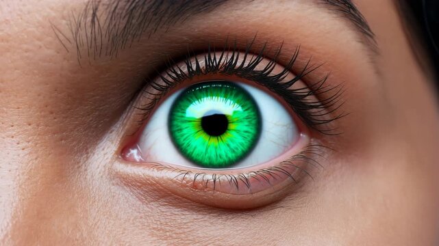 Makroaufnahme eines weiblichen gr&uuml;nen Auges &ndash; Detailreiche Nahaufnahme