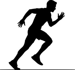 Minimalist silhouette of a person running, 