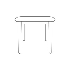 This is a black and white line drawing of a rectangular table.