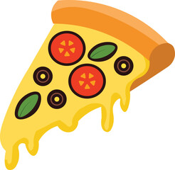 A delicious pizza slice vector illustration