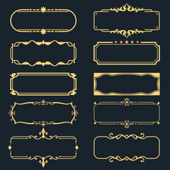 Vintage Decorative Frame Set - Ornamental Gold Border Collection