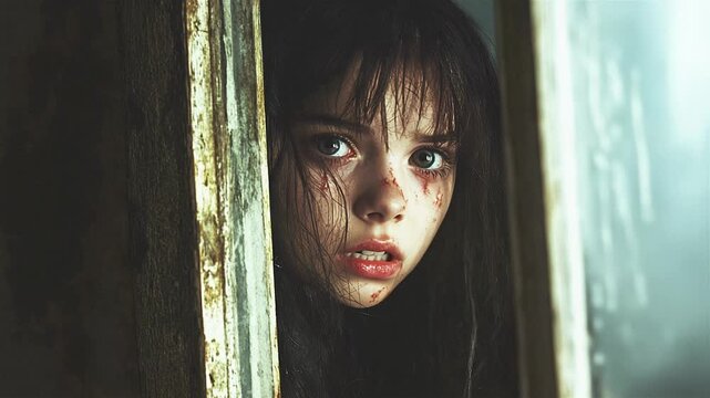 Scared girl, movie 80s style
