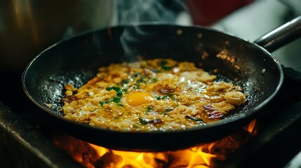 Chilies onions eggs and ghee or clarified butter is a brass plat