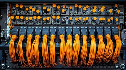 Detailed close up view of a complex technology system