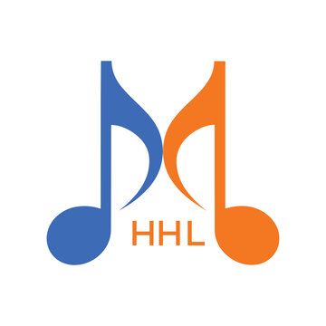 HHL Music Company logo. HHL Company logo design for Musical Note and business. HHL Entertainment Branding best icon.
