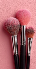 Makeup Brushes on Pink