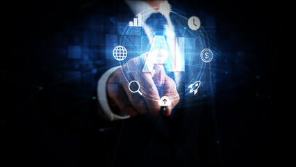 Artificial Intelligence Concept with Futuristic Technology in Business Environment