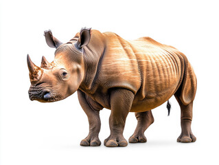 Obraz premium Rhinoceros standing in a bright studio environment
