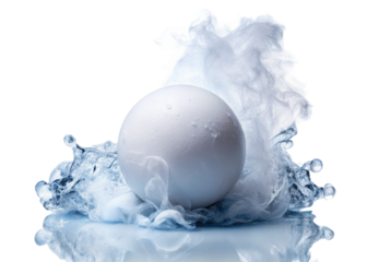 Dry Ice + Water  Bomb Stock Image In White Background