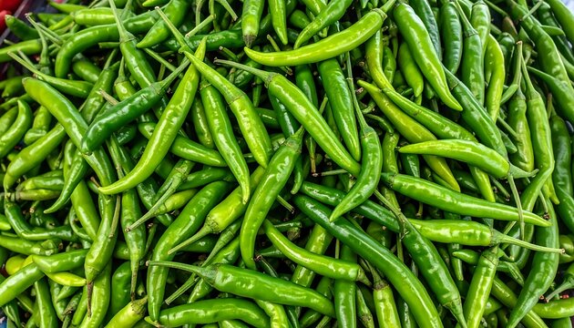 Fresh green chili peppers - Powered by Adobe