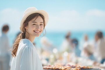 20代女性　バーベキュー