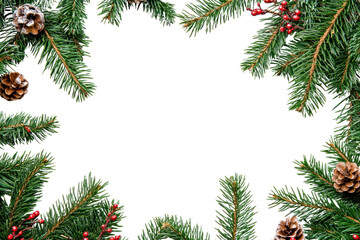 PNG Fir tree frame border christmas background decoration.