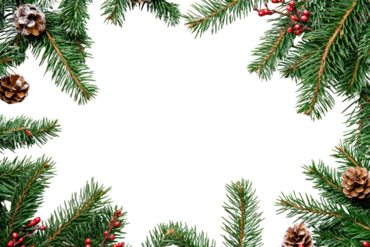 PNG Fir tree frame border christmas background decoration.