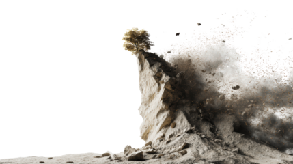 Erosion shaping dramatic cliff landscape.