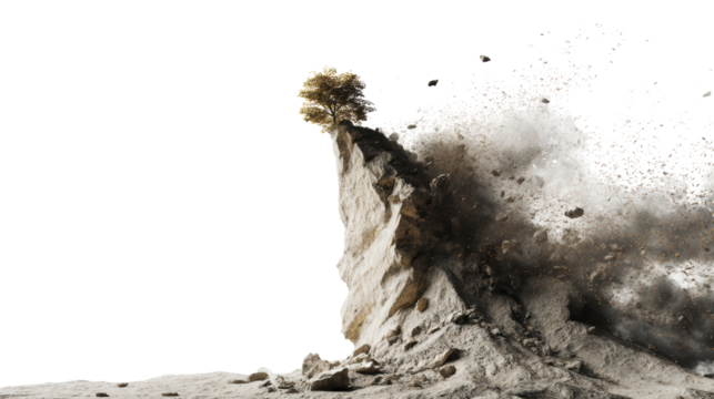 Erosion shaping dramatic cliff landscape.