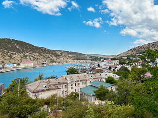 Sea view on a hot summer day Crimea Balaklava.