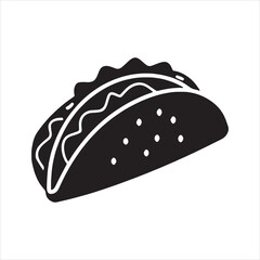 Tacos Silhouette Icon for Food Design Concepts